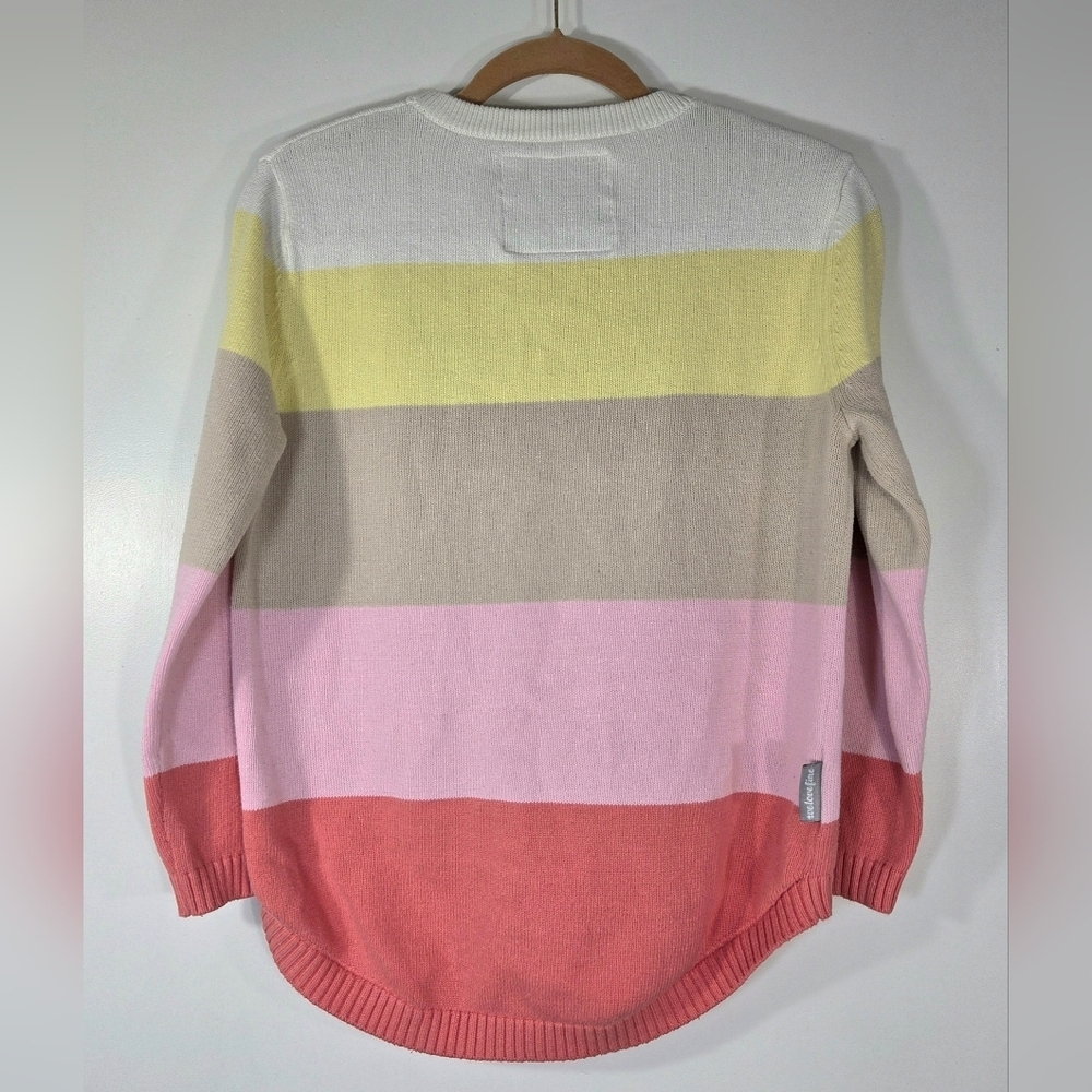 RARE BEE AND PUPPYCAT WE LOVE FINE STRIPED KNIT SWEATER. - Picture 2 of 6